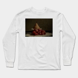 Bosc Pear and Grapes - Old World Stills Series Long Sleeve T-Shirt